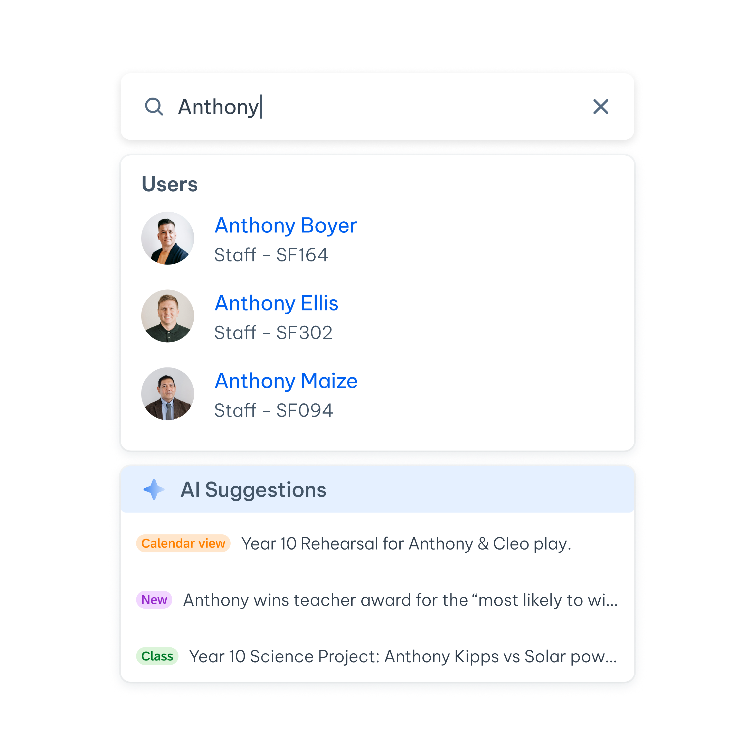 Universal Search Universal search that works across the entire platform